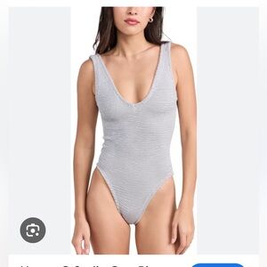 Hunza G Sadie Shimmering Silver One Piece